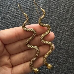 Brass Snake Earrings